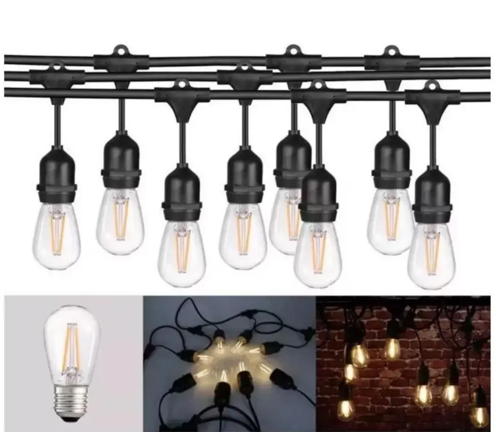 Ghirlanda Luminoasa, 50 Metri cu 50 Becuri Led Filament 4W incluse E27, IP65 .webp