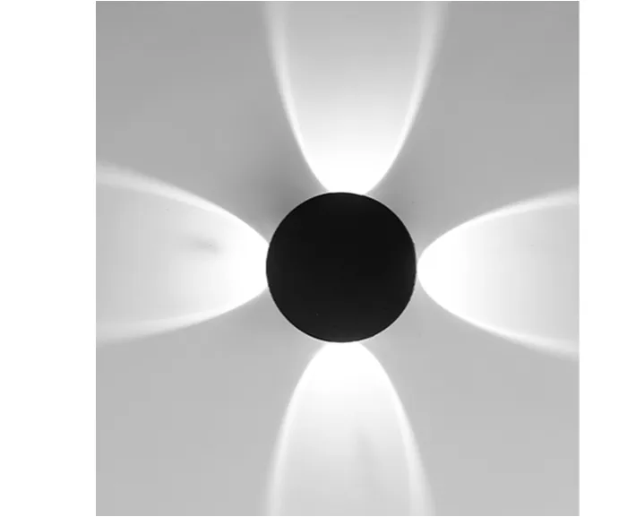 Aplica LED 4*1W Lumina Rece,6500K,Diam10*6 cm, IP65, Neagra