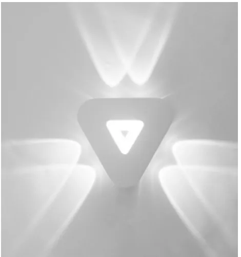 Aplica LED 6*1W+2W 6500K,Lumina Rece ,16*16*5cm,Triangle,Alba