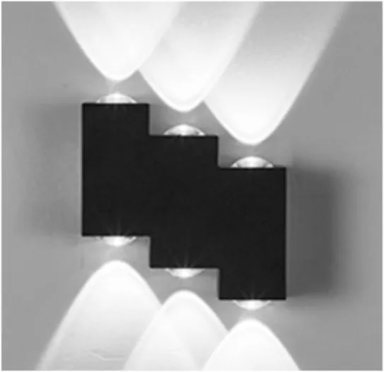 Aplica LED 6*1W 6500K,Lumina Rece ,12*12*3cm,Step,Neagra