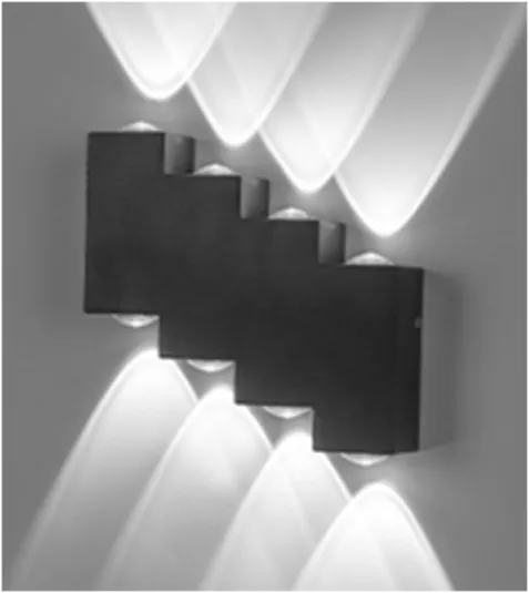 Aplica LED 8*1W 6500K,Lumina Rece ,16*16*3cm,Step,Neagra