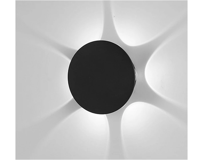 Aplica LED 6*1W Lumina Rece,6500K,Diam 12*6,5 cm, IP65, Neagra