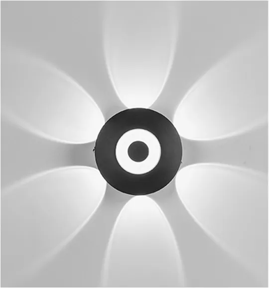 APLICA LED 6*1W+3W Diametru 12*6,5cm IP65 CIRCLE NEAGRA