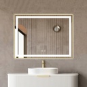 Amy Oglindă Baie 80x60 Led si Dezaburire, cu Senzor Tactil, Touch, Rama Auriu Antichizat