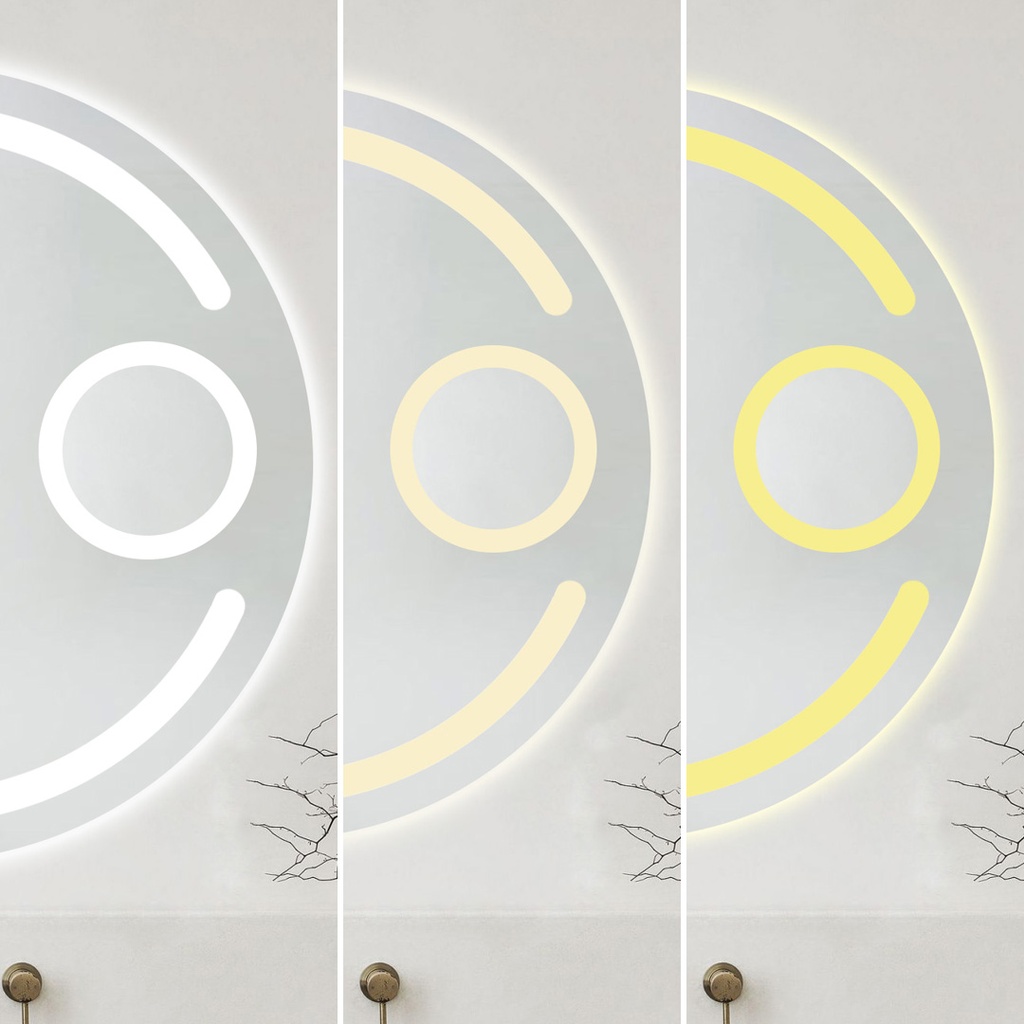Harper 3, Oglinda Baie 70cm Led si Dezaburire, cu Senzor Tactil, Touch, cu Oglinda Cosmetica