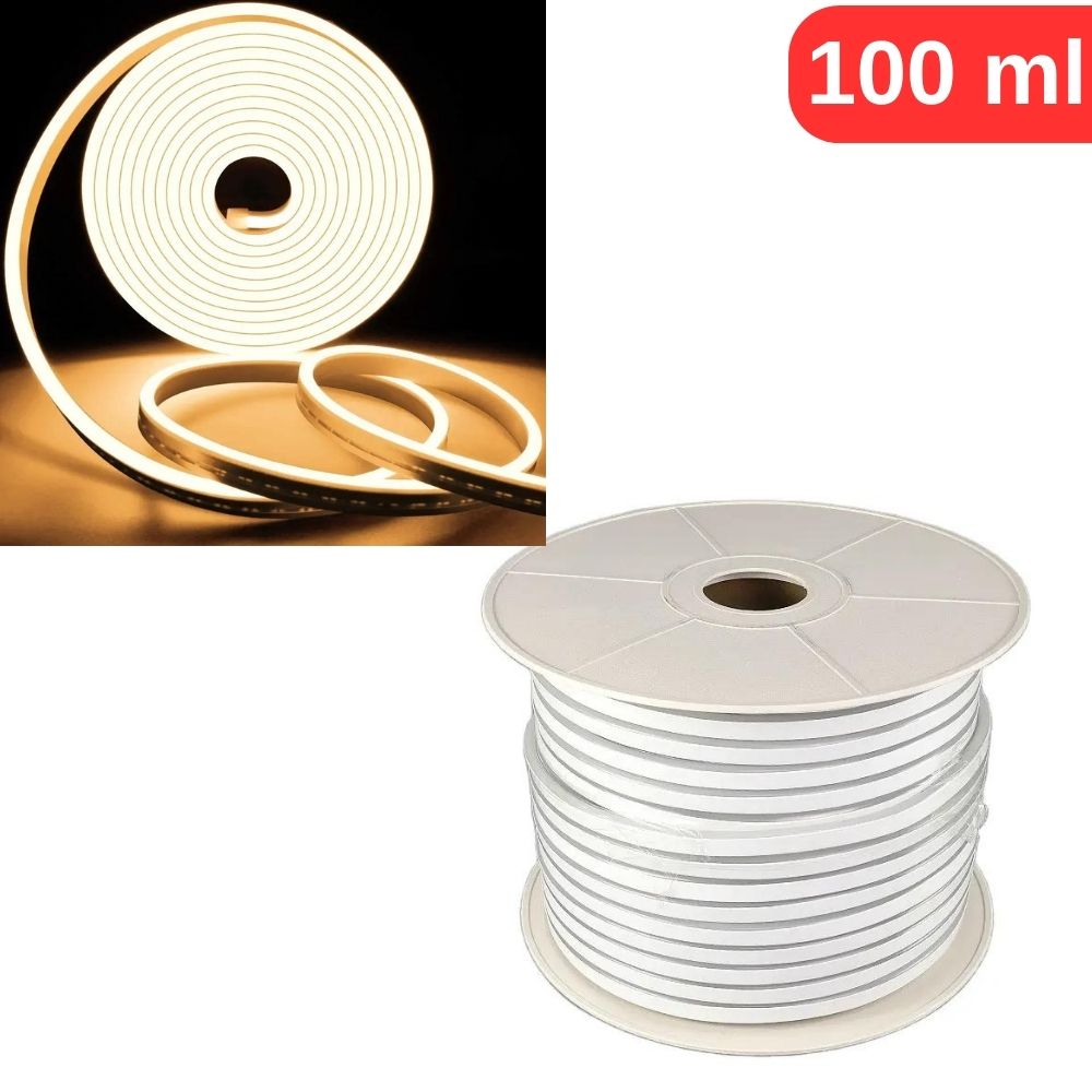 Banda Led Luminos Neon Flex Slim 100M, Lumina Alb Neutru 4200K, IP65