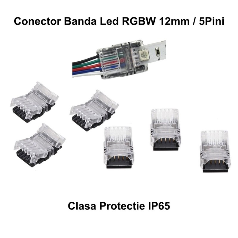 Conecotor banda led RGB 12mm 5 pini 5 fire