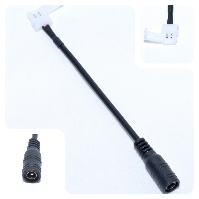 Conector alimentare banda led cu clips si mufa conectare 