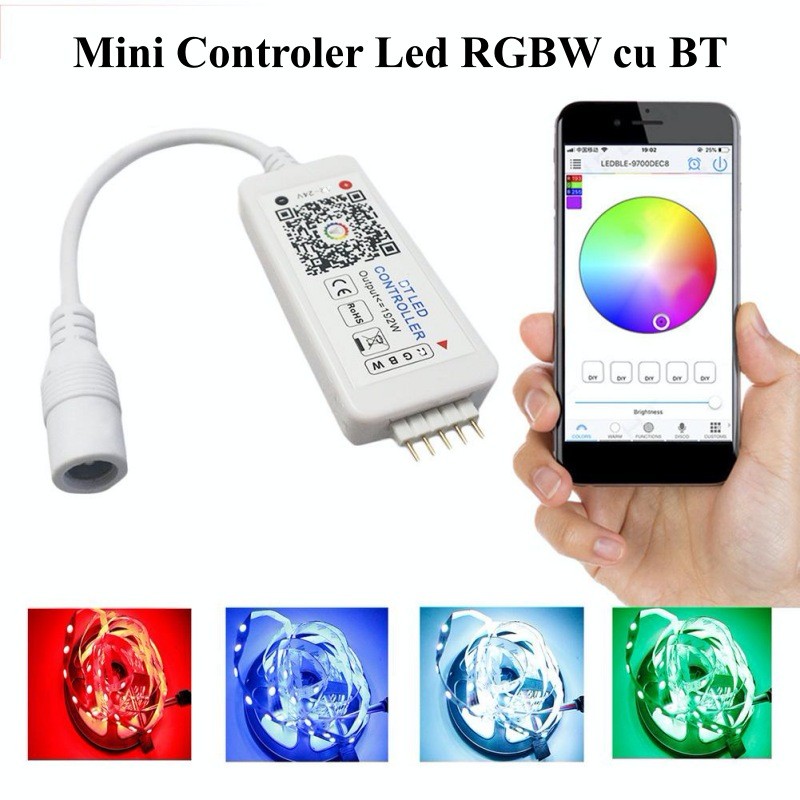 Conroler mini banda led monocolor, Bluetooth 5-24V 4A