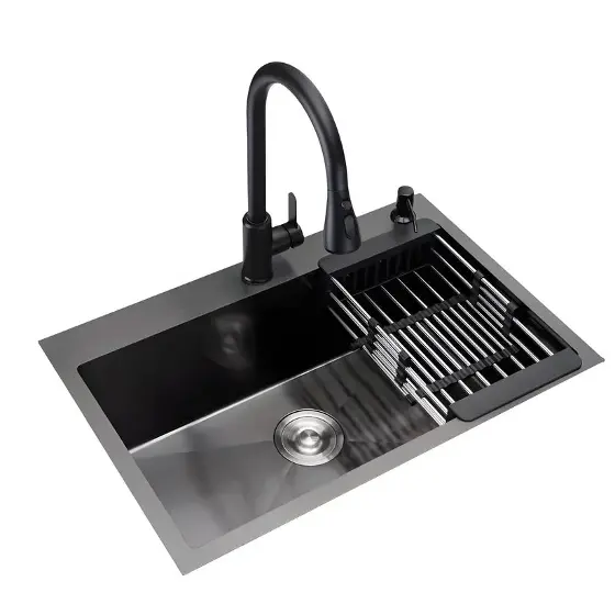 Chiuveta Bucatarie Profesionala Inox HS GRI-NEGRU 58X45 CM HS 5845 BK