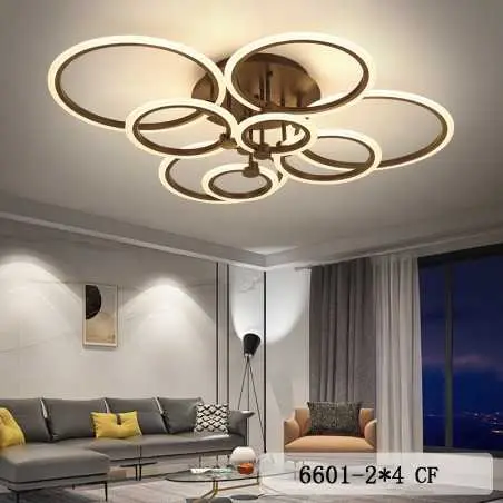 Lustra Led 204W 8 Cercuri Neagra