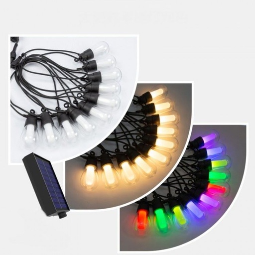 Ghirlanda Solara Soleil Flacara Efect, 10M 10becuri 2700K si Color