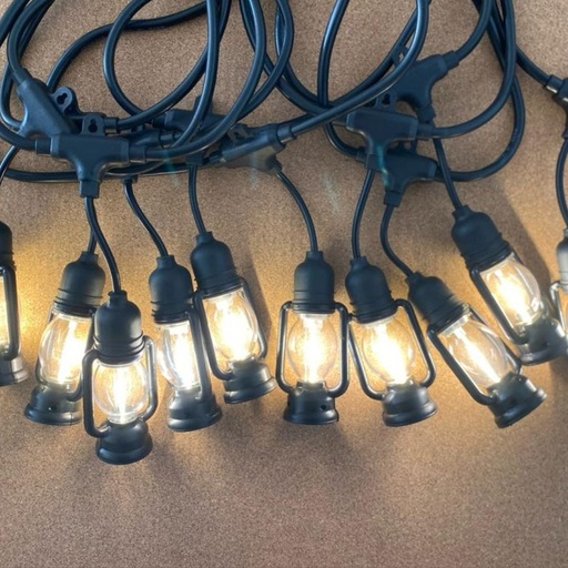 Ghirlanda luminoasa exterior, 10 becuri tip felinar incluse