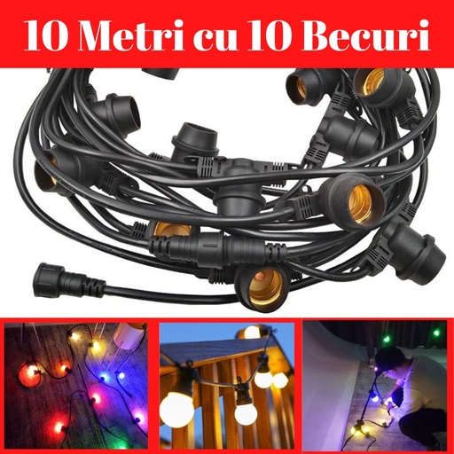 Soho Ghirlanda Luminoasa, 10 Metri cu 10 Becuri Led Color 2W, IP44