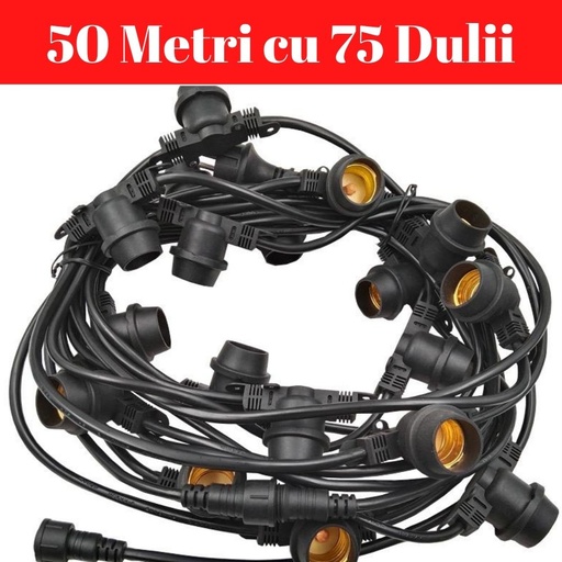 [RHE72173] Hamptons Ghirlanda Luminoasa, 50 Metri cu 75 Dulii E27, IP44