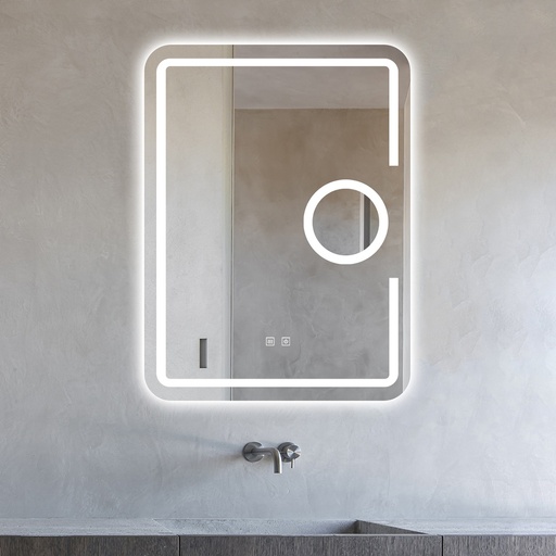 Criskentia Oglindă Baie 80x60 Led si Dezaburire, cu Senzor Tactil, Touch, cu Oglinda Cosmetica