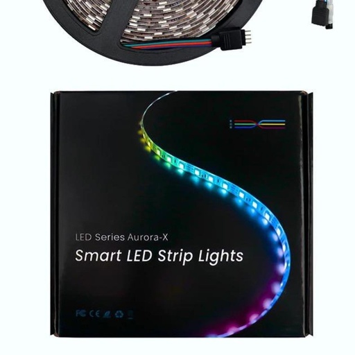 [LOG-RGB3528-KIT10M] Banda Led 3528RGB 2x300led, 10ml cu Alimentator si telecomanda inclusa