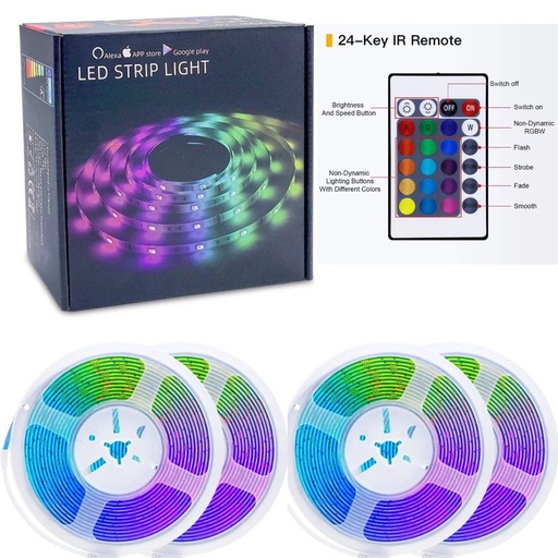[LOG-RGB3528-KIT20M] Banda Led 3528RGB 4x300led, 4x5ml cu Alimentator si telecomanda inclusa