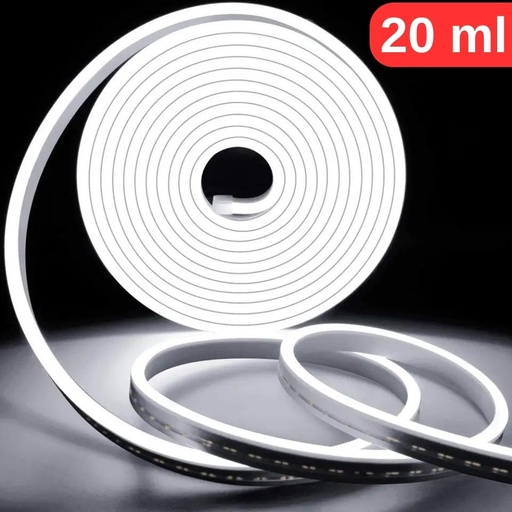 [081-010-0001-6420] Banda Led Luminos Neon Flex 20M, Lumina Alb Rece 6400K, IP65