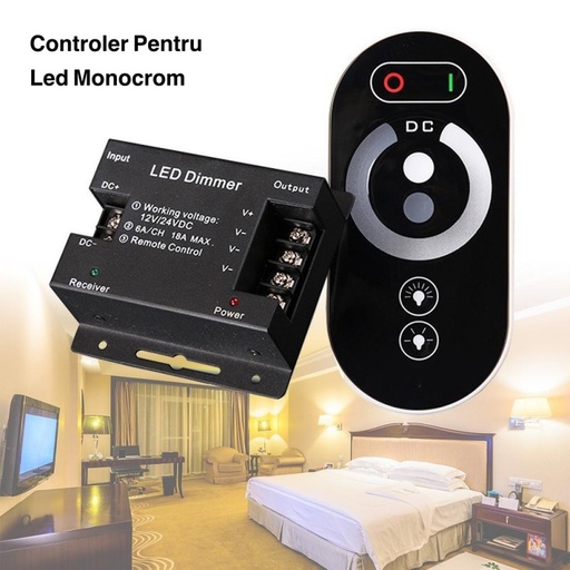 [ALX-18A071] Dimmer banda led monocolor 5-24V cu telecomand cu touch