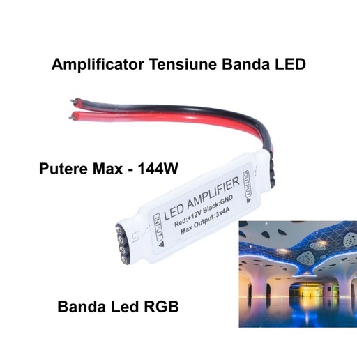 [ALX-18A099] Mini amplificator banda led RGB cu fire