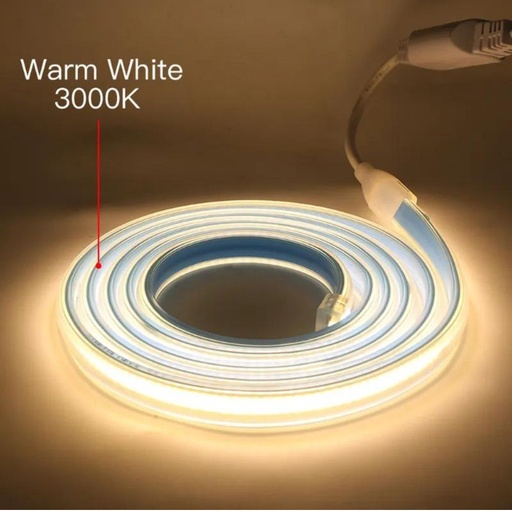 [LM-KITCOB50M3000K] banda LED COB 220V, FlexiLum220, 600W 60000Lm, 3000K, 50M cu alimentator inclus
