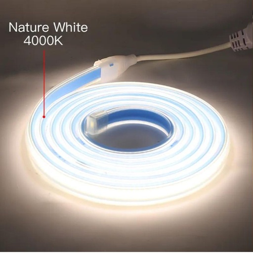 [LM-KITCOB50M4200K] banda LED COB 220V, FlexiLum220, 600W 60000Lm, 4200K, 50M cu alimentator inclus