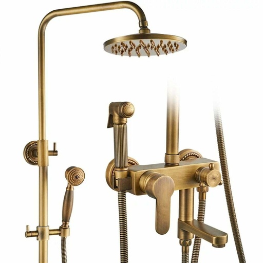 [SMK1725] Coloana de dus Antique Charm, din alama, 4 functii, bronz antichizat