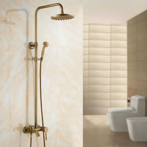 [SMK1728] Coloana de dus Antique Concept, din alama, 3 functii, bronz antichizat