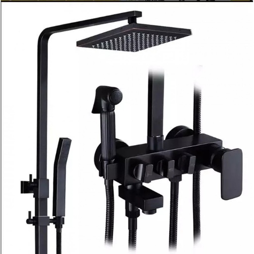[SMK1736] Coloana de dus Timeless Black, din alama, 4 functii, negru antichizat