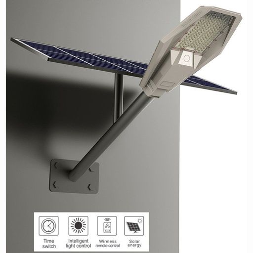 [LOG-XJS-200] Lampa Solara Led 200W, Iluminat Stradal cu Panou Solar si Consola de Prindere, Led SMD2835 192 buc