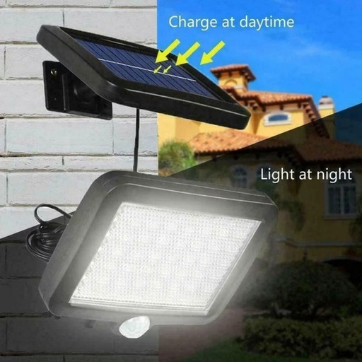 [PIN-SL-F56] Mini Lampa Solara  56 Leduri Prindere Perete, Senzor de Miscare